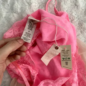 NEW Free People HAH Pink Rose Quartz Maid to Wear Fluttery Lace Bodysuit S thumbnail 6