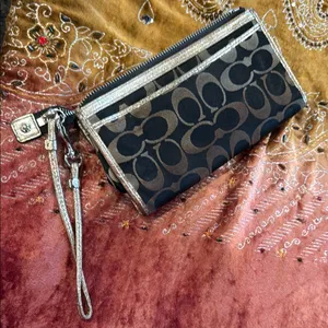 Coach Black and Gold Wristlet thumbnail 2