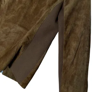 Soia & Kyo Brown Suede‎ Zip Jacket Ribbed Knit Slim Fit XS Chic Moto Minimalist thumbnail 4