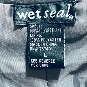 Wet Seal Faux Leather Gunmetal Silver Jacket L thumbnail 5
