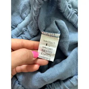 Kaktus Pants Womens Large Blue Linen Italy Lagenlook Boho Coastal Beachy Capsule thumbnail 6