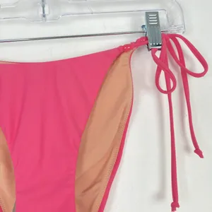 NWT J. Crew Curved-Waist Cheeky String Bikini Bottom with Beads Pink Size Small thumbnail 3