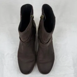 Sorel Cate Buckle Bootie‎ Dark Brown Leather Suede Ankle Boots NL3916-205 6 thumbnail 2
