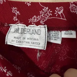 Vintage Wilderland‎ Red Floral Maxi Skirt Size M/L thumbnail 3
