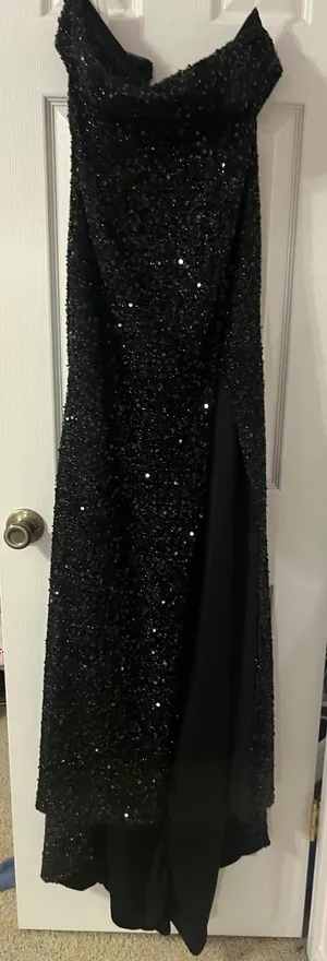 Strapless Sequin Prom Dress Long Sparkly Evening Dress with Slit thumbnail 4