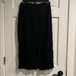 Lulu’s Luxurious Energy Black Tulle Rosette High-Waisted Midi Skirt in Black thumbnail 4