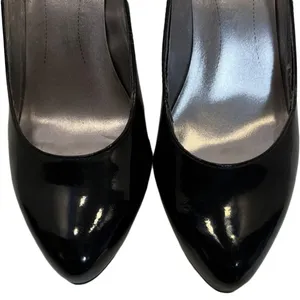 DKNYC Black Patent Pointed Toe Pump Slim Stacked Heel Pumps Stacy size 8 Office thumbnail 5