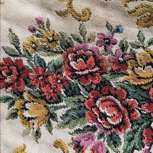 Vintage petit point needlepoint floral handbag clutch thumbnail 13