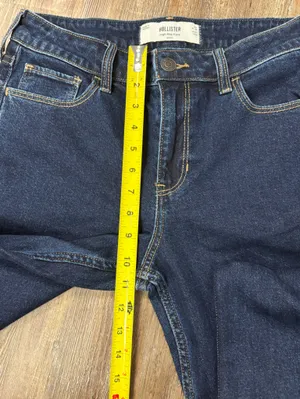 Hollister High-Rise Flare Short Dark Wash Denim Blue Jeans 8/29 Preppy Casual thumbnail 5