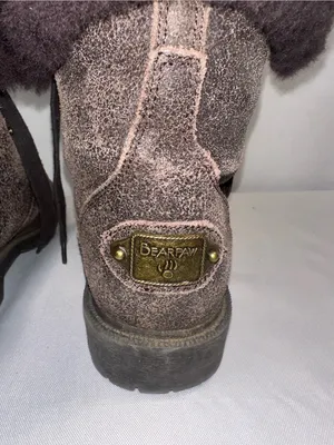BEARPAW Kayla Women 7 Brown Suede Shearling Fur Cuff Lace Up Plaid Winter Boots thumbnail 7