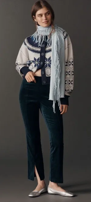 Anthropologie Maeve High-Rise Split-Front Velvet Skinny Pants thumbnail 1