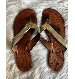 Tory Burch Metallic Leather Flip Flops - Size 6 thumbnail 1