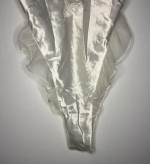 Victoria's Secret Women's Vintage 90s Embellished Teddy Lingerie Bodysuit Pearl thumbnail 4