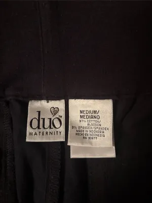 duo Maternity Black Boot-Cut Maternity Pants with Fold-Over Waistband thumbnail 2