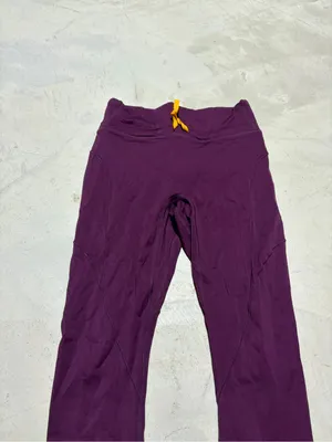 Fabletics motion365 Purple Stretch Active Leggings with Yellow Drawcord medium thumbnail 2