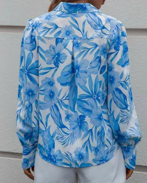Floral Button Up Blue thumbnail 2