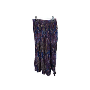 Bobbie Brooks Anywhere Blue Paisley Cotton Crinkle Maxi Skirt Womens Large Boho thumbnail 5