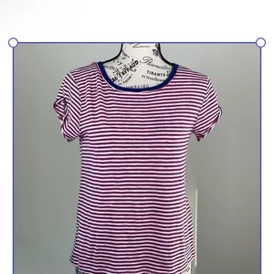 Free people Red and White Striped short sleeve Tee thumbnail 5