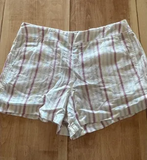 GAP‎ Womens XL Linen Blend Striped Shorts Pink Yellow Blue White Casual Summer thumbnail 1