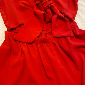 White Fox Red Tie Front Romper thumbnail 4