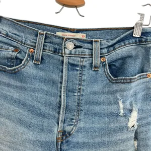 Levi's Wedgie‎ Straight Jeans Distressed Denim Medium Wash Blue Size 30 thumbnail 9