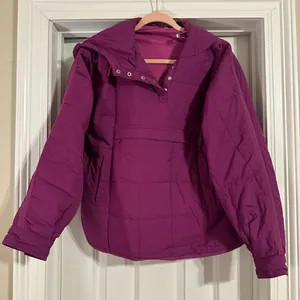 Women's Purple Pullover Puffer Jacket Size M thumbnail 1