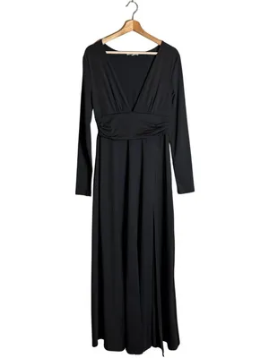 Baltic Born Arianna Maxi Dress Women's Large Black Slit Formal Wedding Cocktail thumbnail 5