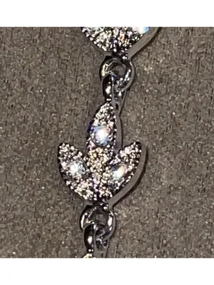Vintage 80s Napier Silver Tone Leaf Link Tennis Bracelet USA thumbnail 2