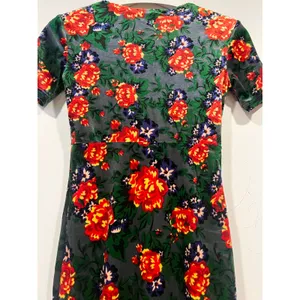Vintage Vibes Zara Velvet Rose Print Midi Dress, Size S thumbnail 5