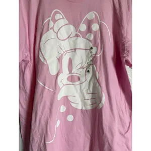 Disney Pink White Minnie Mouse Winking Short Sleeve Cotton Graphic T-Shirt Large thumbnail 9