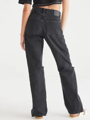 #41 Aeropostale 90’s Baggy Black Distressed High-Rise Jeans Size 10R thumbnail 2