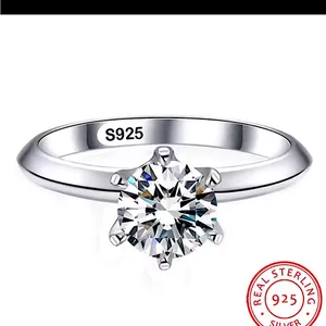 2 Carat‎ Platinum Solitaire Simulated Diamond Engagement Wedding Ring, Size 10 thumbnail 16