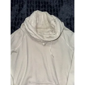 LULULEMON Don't Hurry Be Happy Pullover ivory Fleece Cowl Neck Rare Sz 6 thumbnail 2