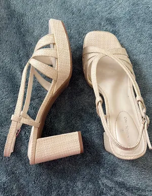 Bandolino strappy off white heels thumbnail 1