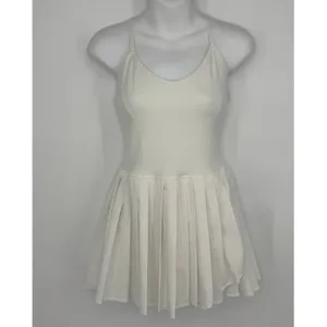 OFFLINE by Aerie Real Me Pleated Tennis Dress Small White Activewear Athleisure thumbnail 4