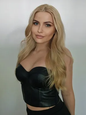 Women's Black Faux Leather Bustier Bra Top thumbnail 6