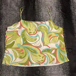Womens sz14 Surreal psychedelic swirl spaghetti strap camisole tank top thumbnail 3