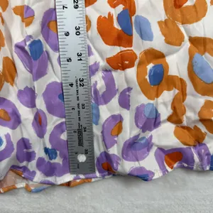 Farm Rio Anthropologie‎ XS Leopard Print Maxi Skirt Orange Purple Blue Viscose thumbnail 4