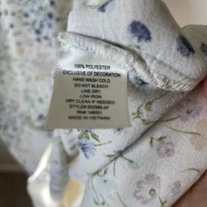 Monteau Los Angeles Floral Print Midi Dress Cream Cap Sleeves Women's Size Large thumbnail 8