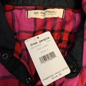 Free People New Plaid Shirt thumbnail 8