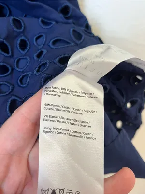 NWT Anthropologie Exquise Navy Eyelet Mini Shirt Dress size M thumbnail 8