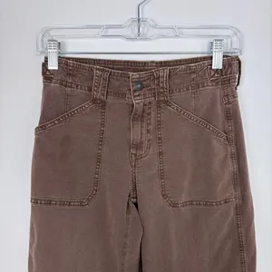 American Eagle Stretch Stovepipe Pant Brown High Waist Twill Earthy Size 00 thumbnail 3