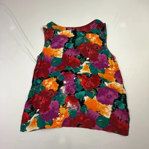Carole Little Vintage Floral Sleeveless V-Neck Tank Top thumbnail 8