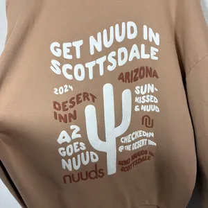 Nuuds Pullover Scottsdale Arizona Cactus Crewneck Tan Beige Size Large L thumbnail 9