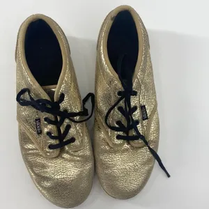 Vans Authentic Lo Pro Womens Size 5 Gold Cracked Foil Metallic Sneakers Skate thumbnail 2