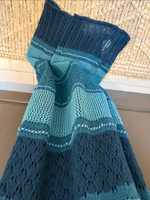 Tommy Bahama Teal blue maxi dress with silk sheath underneath. thumbnail 5