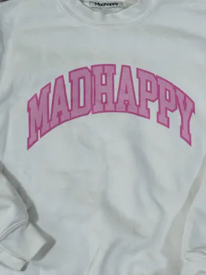 Madhappy Campus Fleece Crewneck Collection White Pink L thumbnail 3