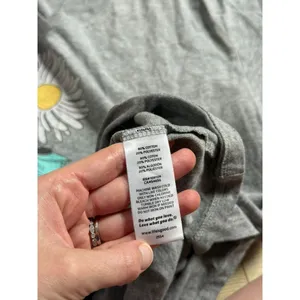 EUC Womens Life is Good short sleeve gray v-neck chusher tee flower record sz XL thumbnail 8