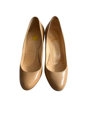 CHRISTIAN LOUBOUTIN Tan Patent Leather Wedges Size 37 / US 7 thumbnail 5