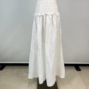 NWOT FARM RIO Cotton Sleeveless Rushed Bodice Midi Dress White Sundress Size S thumbnail 10